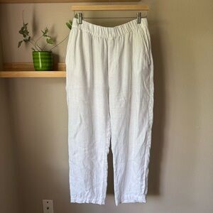Zara 100% Linen Ankle Pants